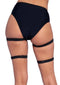 Dual Strap Stud Thighhigh Garter Blk Os-1