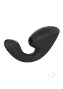 Womanizer Next Duo Dual G-Spot and Clitoral Stimulator Black side view showing sleek design and controls