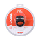 Tantus Uplift C-ring Cock And Ball Sling Onyx in packaging showing silicone design and features.