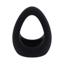 Tantus Stirrup C-ring Cock And Ball Sling Onyx, silicone ring designed for comfort and support.
