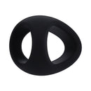 Tantus Stirrup C-ring Cock And Ball Sling Onyx, silicone ring designed for enhanced comfort and support during play.