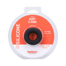 Tantus Buoy Small Silicone Cock Ring Onyx packaging featuring a soft silicone design.