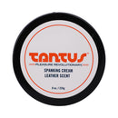 Tantus Apothecary Spanking Cream Leather Scent 8 Oz container with leather scent label and dosage.