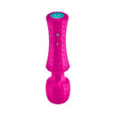 FemmeFunn Ultra Wand Mini Textured Silicone Vibrator Pink, compact power, silicone design, travel-friendly.