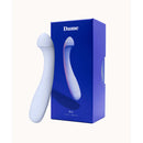 Dame Arc G-Spot Vibrator Ice in white packaging with curved design for deep pleasure.