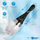 Cleanstream Automatic Rechargeable Bulb with 5 Jet Nozzle shown with dimensions and features, including liquid capacity and material.