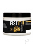 Fist It Water Based Gel Lubricant jar with a smooth, clear gel formula for intimate use.