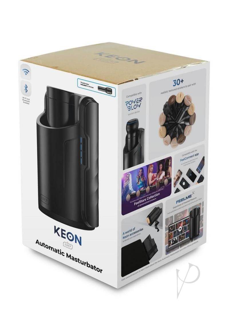 Kiiroo Keon Combo Set Interactive WiFi Masturbator packaging box with features and design.