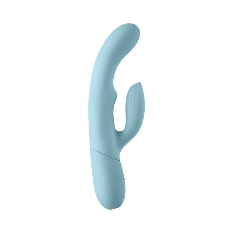 FemmeFunn Balai Swaying Motion Dual Stimulation Vibrator Blue in a sleek design and soft silicone material.