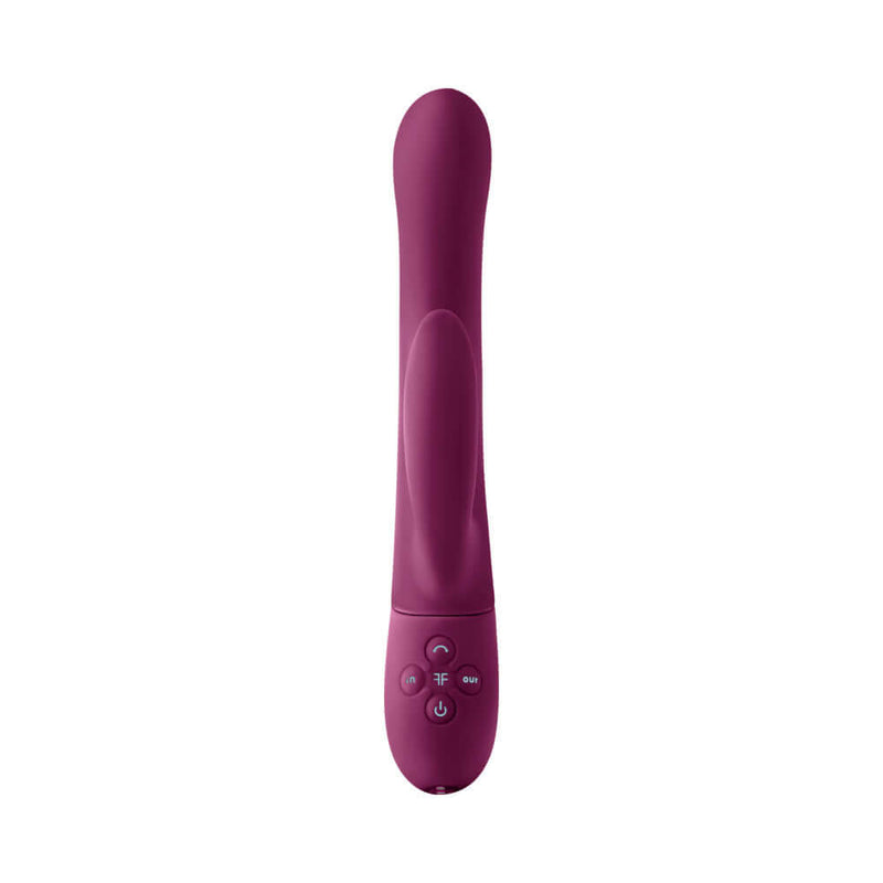 FemmeFunn Balai Swaying Motion Dual Stimulation Vibrator Fuchsia with ergonomic design and control buttons.