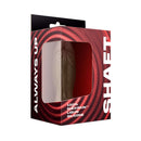 Shaft Bullet Rechargeable Realistic Silicone Mini Vibrator Oak packaging showcasing the 100% FLEXISKIN™ liquid silicone design.
