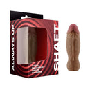 Shaft Bullet Rechargeable Realistic Silicone Mini Vibrator Oak in packaging showcasing FLEXISKIN silicone material.