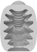 VIBEGGS Candy Curves Unisex Masturbation Egg White/Blue interior design showing soft ridges for stimulation.