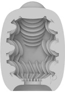 VIBEGGS Ribs Delight Unisex Masturbation Egg White/Blue showing internal textured design for enhanced pleasure.