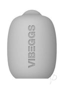 VIBEGGS Ribs Delight Unisex Masturbation Egg White/Blue in a sleek gray design showcasing its brand name.