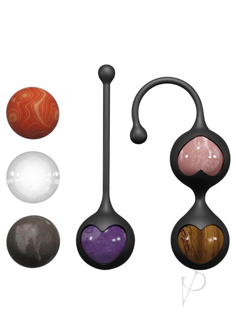 Adrien Lastic Harmony Stones Kegel Exerciser Balls set featuring natural stones for chakra alignment and pelvic wellness.