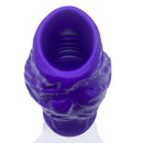 Oxballs Pighole Squeal FF Hollow Anal Plug Eggplant showing veiny texture and hollow opening design.
