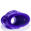 Oxballs Pighole Squeal FF Hollow Anal Plug Eggplant showcased with a veiny texture and hollow interior for adventurous play.