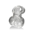 Oxballs Sacksling 2 Ball Bag Clear showcasing its unique transparent design and cushioned grip for comfort.