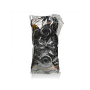Oxballs Do-Nut 2 Cock Ring Refill Pack 20 Count Black Clear in packaging, displaying a set of black and clear cock rings.