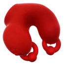 Oxballs Meatlocker Chastity Device Red Ice in red silicone, designed for comfortable and secure long-term wear.