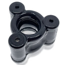 Oxballs Heavy Squeeze Weighted Ballstretcher Black close-up view, showcasing three rubbery weight pockets.