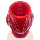 Oxballs Pighole Squeal FF Hollow Butt Plug Red top view showcasing the veiny texture and hollow design.