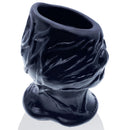 Oxballs Pighole Squeal FF Hollow Butt Plug Black showcasing veined texture and tunnel design for advanced users.
