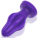 Oxballs Airhole-2 Medium Finned Butt Plug Eggplant in purple silicone with flexible fins for anal play.