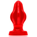 Oxballs Airhole-3 Finned Silicone Butt Plug Red Large with unique finned design for enhanced comfort and flexibility.