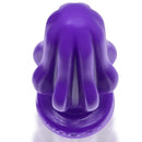 Oxballs Airhole FF Finned Butt Plug Eggplant top view showcasing unique fin design.