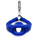 Oxballs Tug Pull-Down Ballstretcher Marine Blue showcasing the stretchy silicone design with pull-down wings.