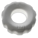 Oxballs Super Huj 3-Pack Cockrings White Ice close-up of a white stretchy cockring