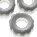 Oxballs Super Huj 3-Pack Cockrings White Ice set of three stretchy rings for enhanced erection support.