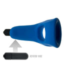 Buzzfuck Sling With Taint Vibe Teal Ice innovative cock and ball sling with removable vibe in teal color.
