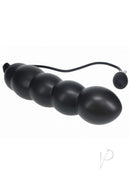 Levelz Beaded Inflatable Silicone Anal Plug Black with graduated beaded shape and adjustable inflation.
