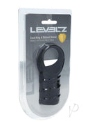 Levelz Silicone Cock Ring and Ribbed Sleeve Black in packaging, designed for enhanced pleasure.