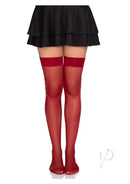 Leg Avenue Spandex Sheer Thigh Highs with Rose Side worn with a flared black skirt, showcasing elegance and romance.