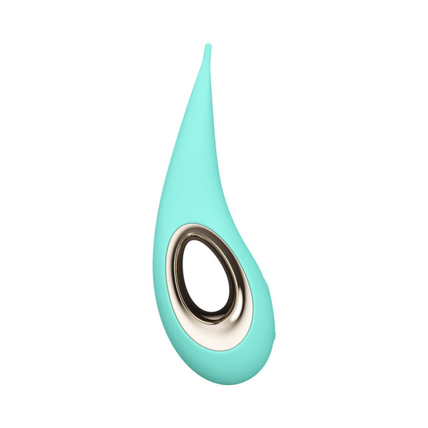 LELO DOT Elliptical Clitoral Stimulator Aqua in aqua color with a unique design for intimate pleasure.