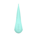 LELO DOT Elliptical Clitoral Stimulator Aqua in aqua color with ergonomic design and control buttons.