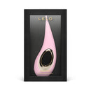 LELO DOT Elliptical Clitoral Stimulator Pink in elegant packaging with gold accents.