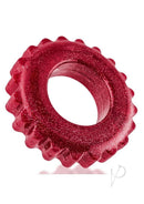 Oxballs Plushy Single Cock Ring Cherry Lips in red sparkly material designed for comfort and enhanced performance.