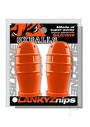 Oxballs Lankyz Silicone Nipsuckers Orange, designed for deep nipple suction with a squeeze-and-release action.