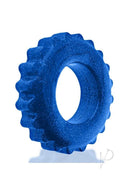 Oxballs Plushy Single Cock Ring Blue Fire, extra-squishy comfort ring for big-bulging wear in vibrant blue.