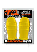 Oxballs Lankyz Silicone Nipsuckers Yellow packaging featuring two yellow silicone suckers for intense nipple suction.