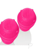 Oxballs Lankyz Silicone Nipsuckers Pink showcased from above, highlighting their vibrant color and unique design.