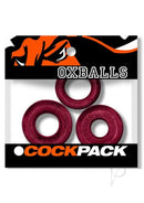 Oxballs Cockpack Multi Design Cockrings 3 Pack Cherry Lips in a package showcasing three distinct cockrings.