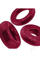 Oxballs Cockpack Multi Design Cockrings 3 Pack Cherry Lips featuring three glittery red cockrings.
