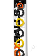 Oxballs Gearheads Spinner Cock Rings 5 Pack Yellow Black in liquid silicone collection.