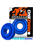 Oxballs Rimz Big Single Cock Ring Pool in blue, featuring soft lips and a plush design for comfort.